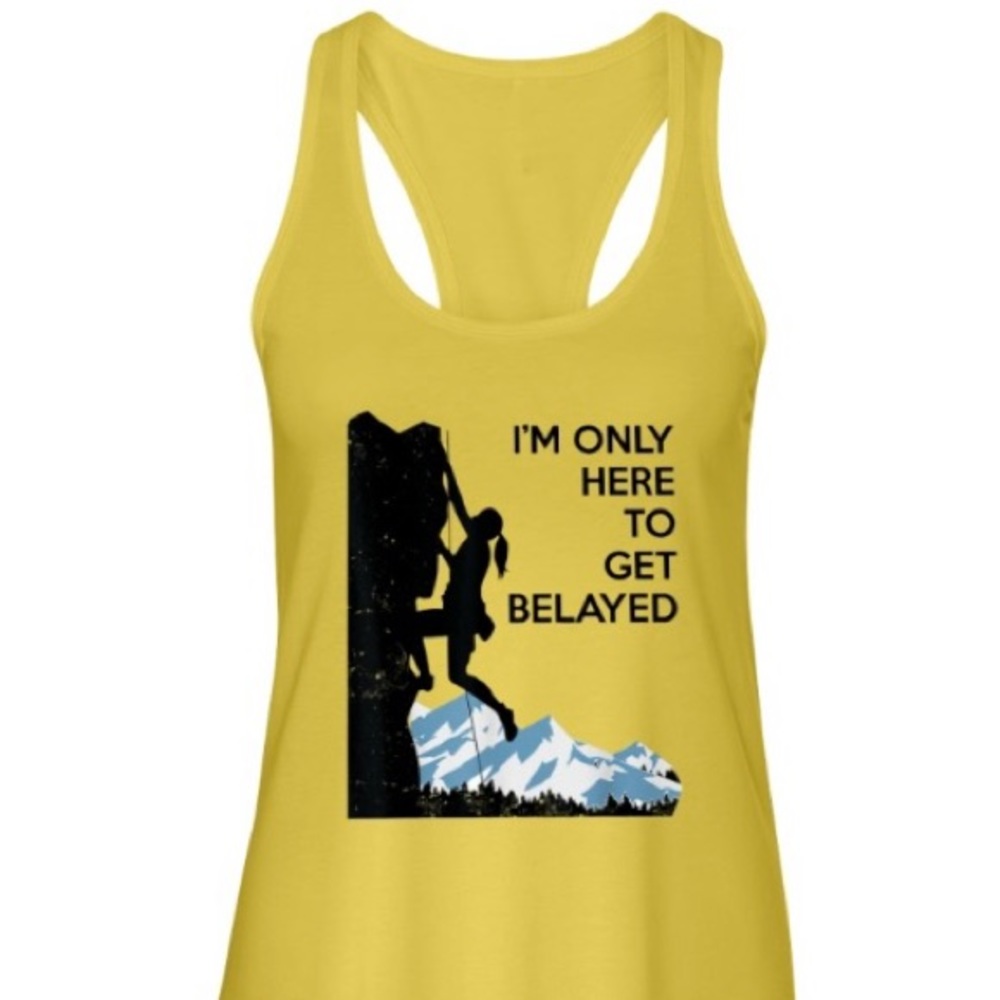 New yellow climbing tank sz s